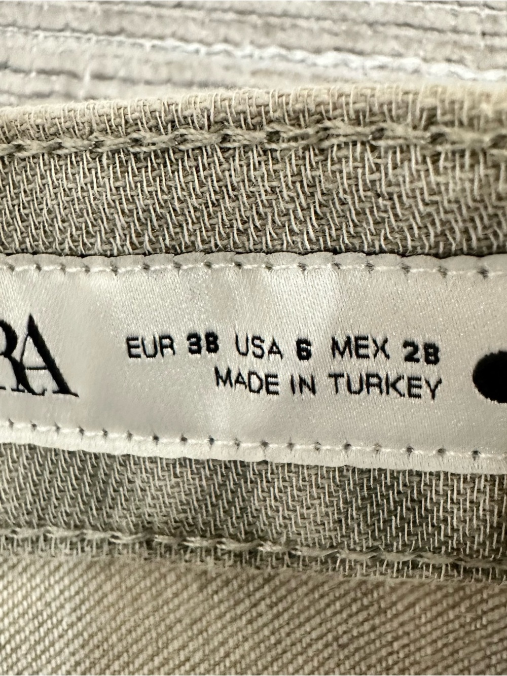 Zara Rare ZW Collection Slim Fit Jacquard High Waist Women’s Jeans Grey Size 6 - Picture 9 of 14